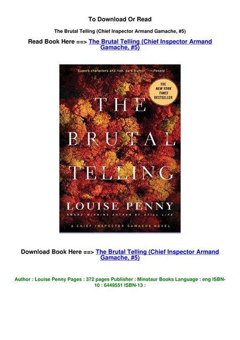 pdf download brutal telling chief Reader