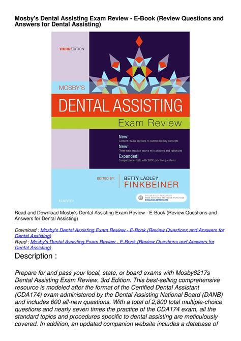 pdf download mosby dental assisting PDF