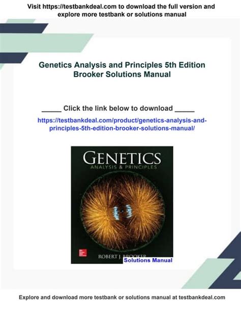 pdf essential genetics 5th edition solutions manual Ebook PDF