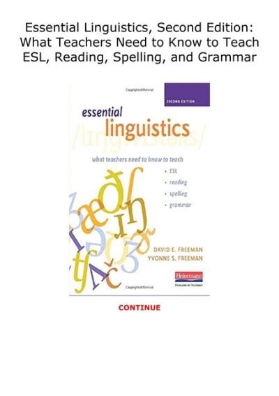 pdf essential linguistics second Kindle Editon