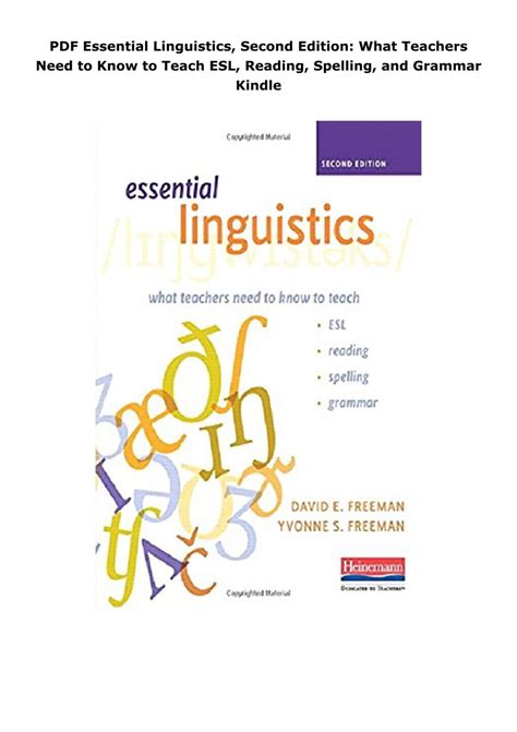 pdf essential linguistics second Kindle Editon