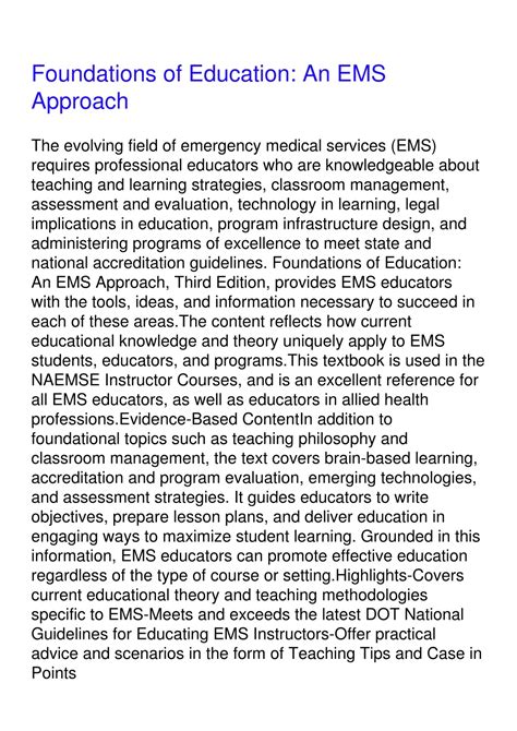 pdf foundations of education ems Reader