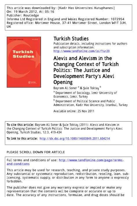 pdf free alevis in turkey emergence of Kindle Editon