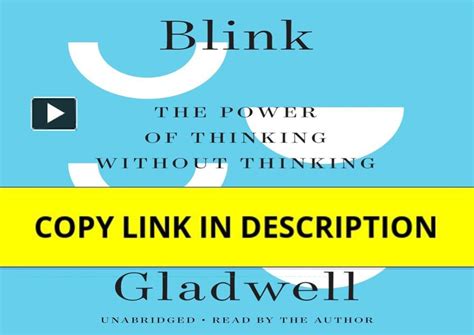 pdf free blink power of thinking Epub