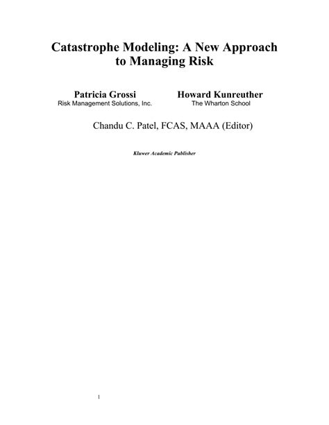 pdf free catastrophe modeling new Doc