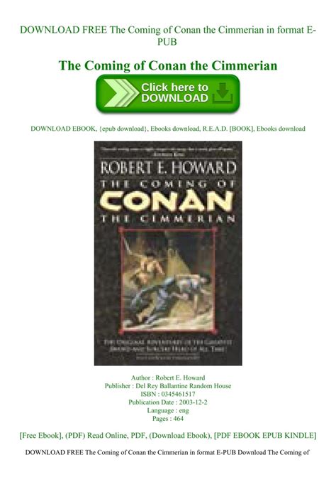 pdf free coming of conan cimmerian Doc