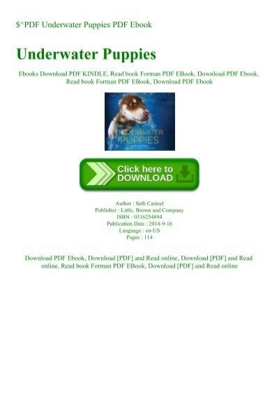 pdf free underwater puppies 0316254894 Epub