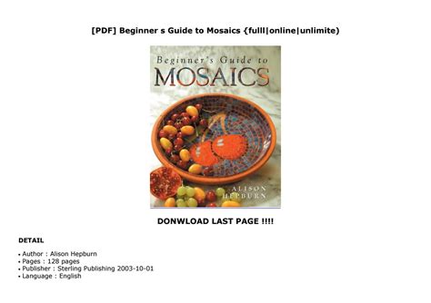 pdf online beginners guide mosaic search classics PDF