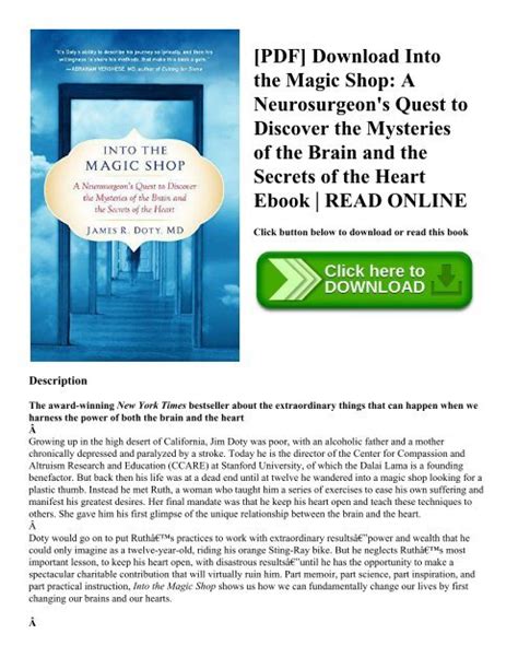 pdf online into magic shop neurosurgeons mysteries Doc