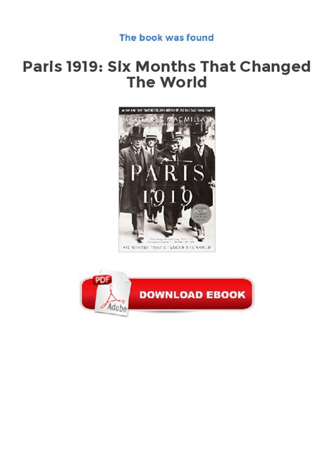 pdf paris 1919 six months that changed Epub