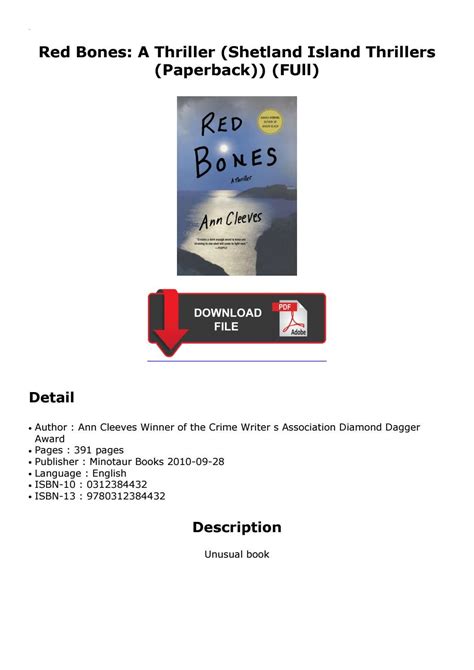 pdf red bones thriller shetland island PDF