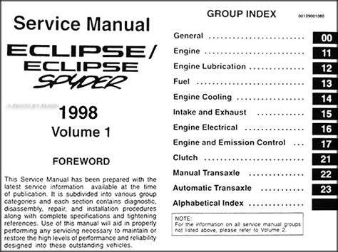 pdf repair manual for 98 mitsubishi eclipse spyder 80556 Doc