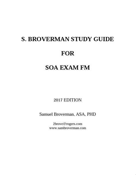 pdf s broverman study guide for soa exam fm book Ebook Doc