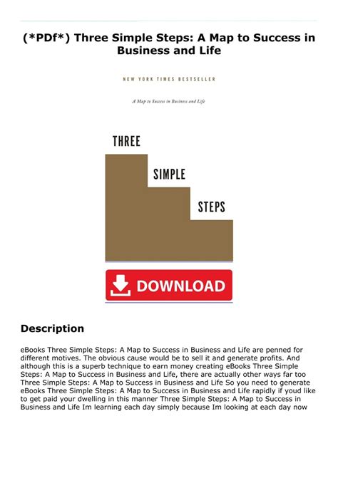 pdf three simple steps a map to success in business and life Kindle Editon
