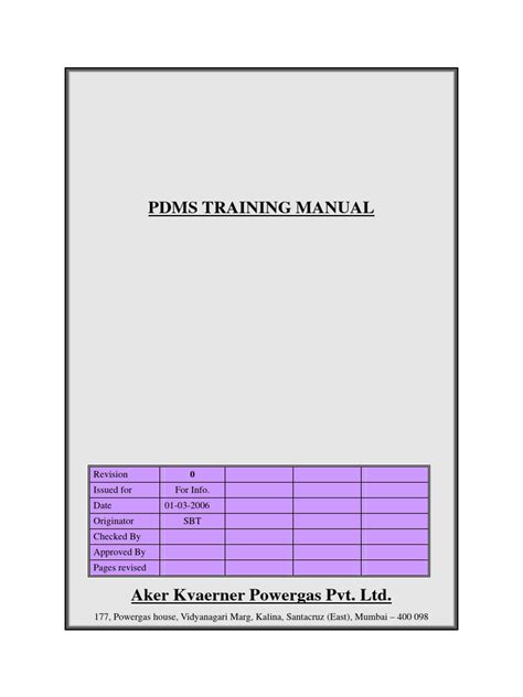 pdms structural training manual pdf PDF