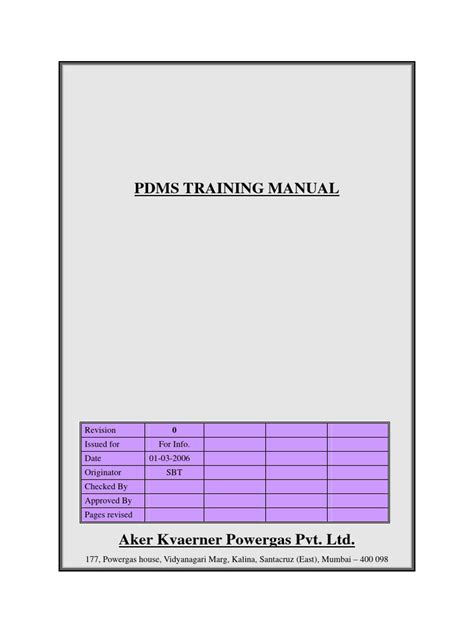 pdms training manual pdf Kindle Editon