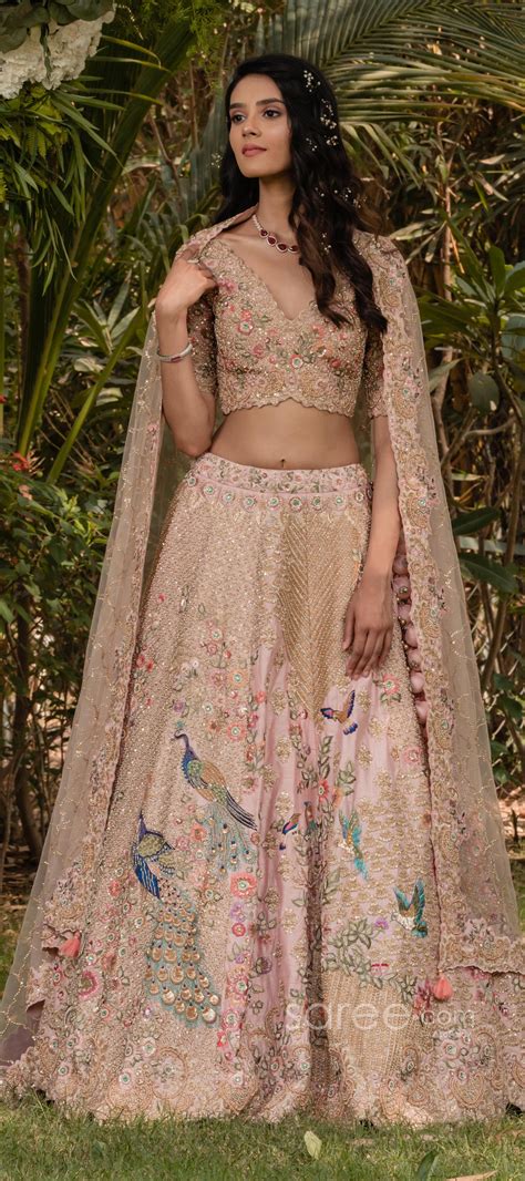 peacock design bridal lehenga