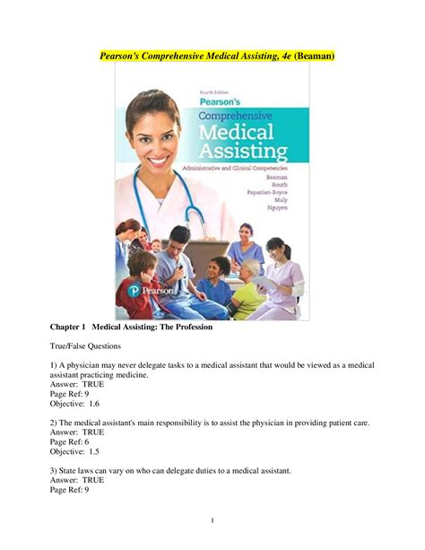 pearson comprehensive medical assisting answers Doc