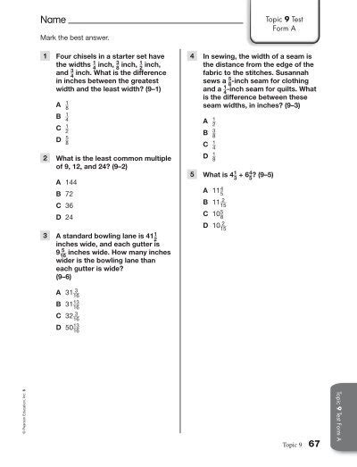 pearson education topic 9 test Doc