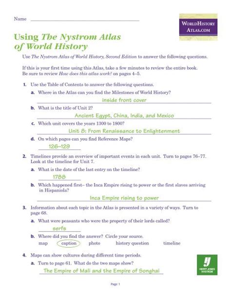 pearson education world history worksheet answers PDF