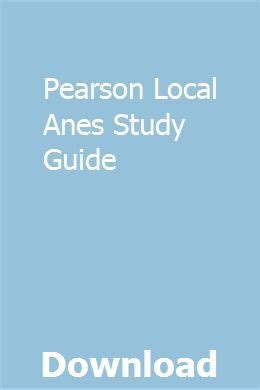 pearson local anes study guide Reader