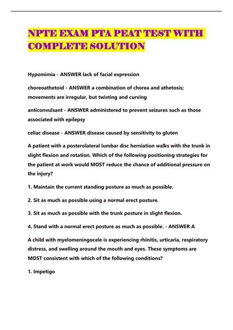 peat test sample papers Epub
