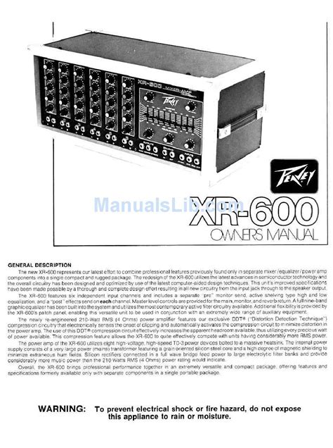 peavey xr 600 manual Doc