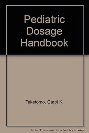 pediatric dosage handbook paperback PDF