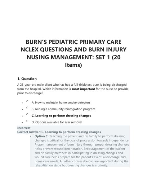pediatric primary care burns test questions Epub