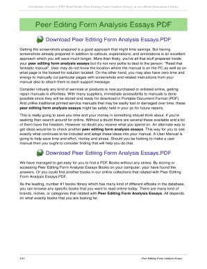 peer editing form analysis essays PDF