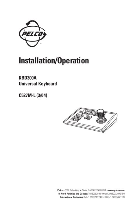 pelco kbd300 user manual PDF