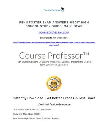 penn foster high school exam answers Ebook PDF