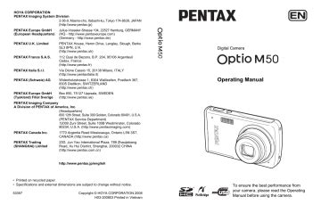 pentax optio 50 operating manual Doc