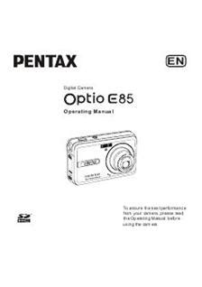 pentax optio e85 owners manual Doc