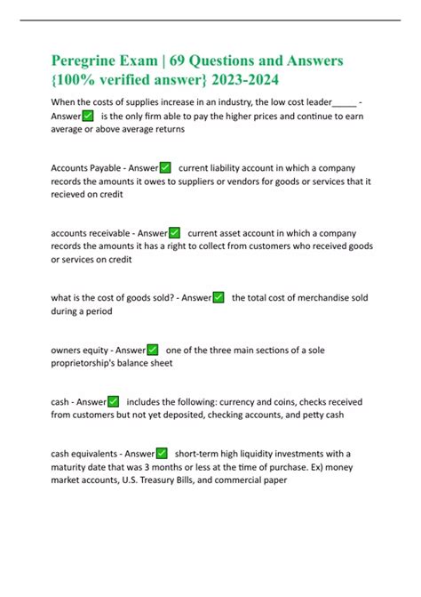 peregrine exam answer PDF