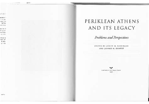 periklean athens and its legacy problems and perspectives PDF