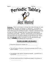 periodic tables most wanted answers PDF