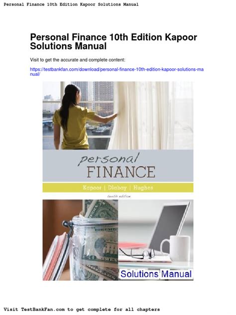 personal finance 10th edition by kapoor dlabay and hughes pdf PDF