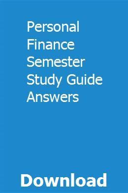 personal finance semester final study guide answers PDF