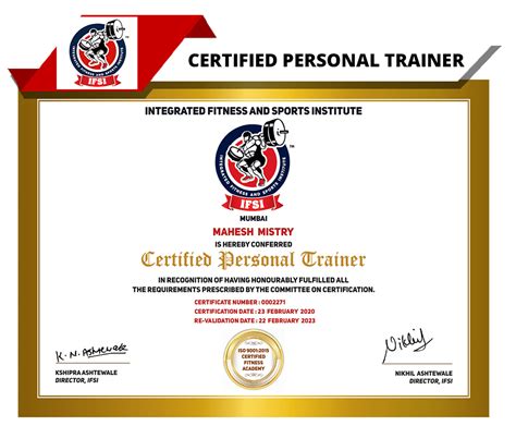 personal fitness trainer certification