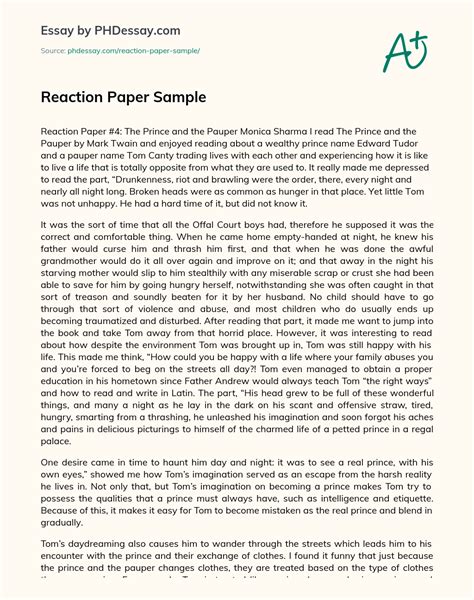 personal reaction paper example Kindle Editon