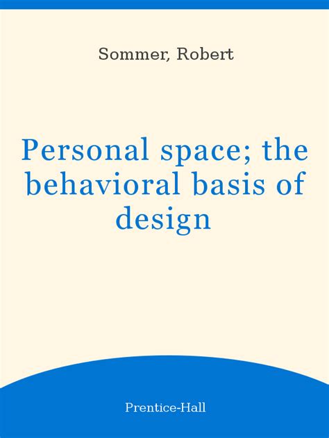 personal space the behavioral basis of design spectrum books Epub