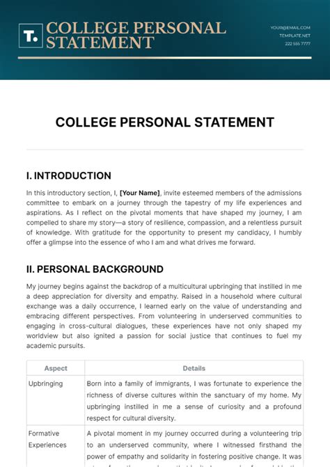 personal statement examples for college