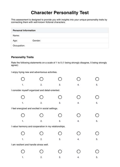personality test paper based PDF