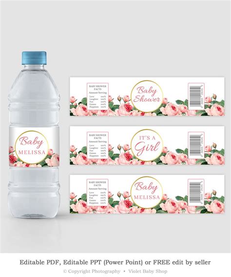 Personalized Water Bottle Labels Template