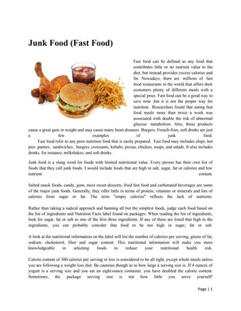 persuasive essay about junk food Doc