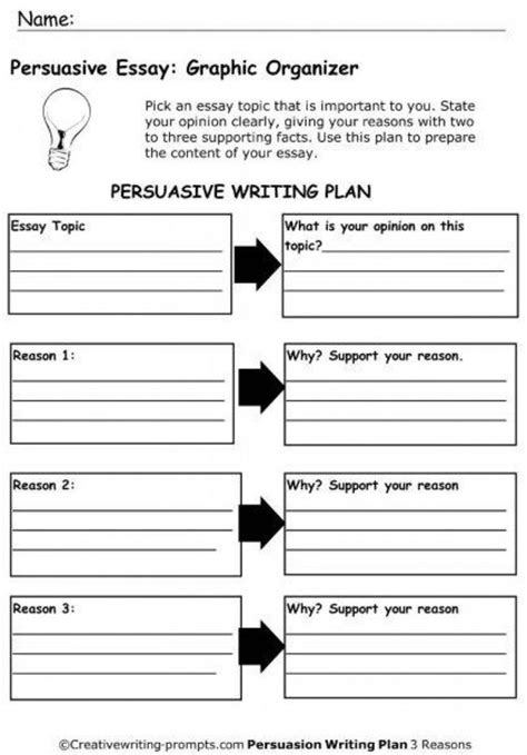 persuasive essay graphic organizer 3rd grade Doc