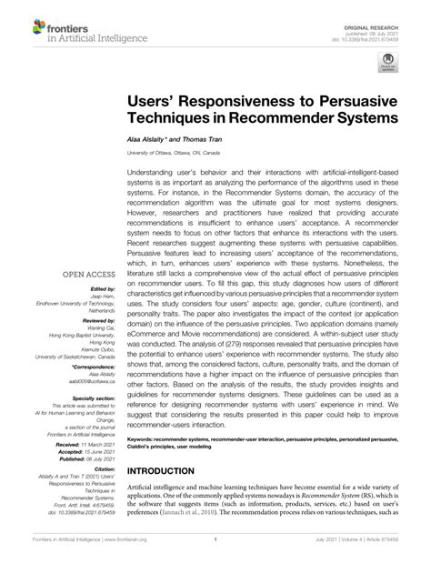 persuasive recommender systems persuasive recommender systems Reader