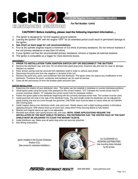 pertronix ignition systems installation instructions Doc