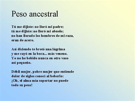 peso ancestral poema